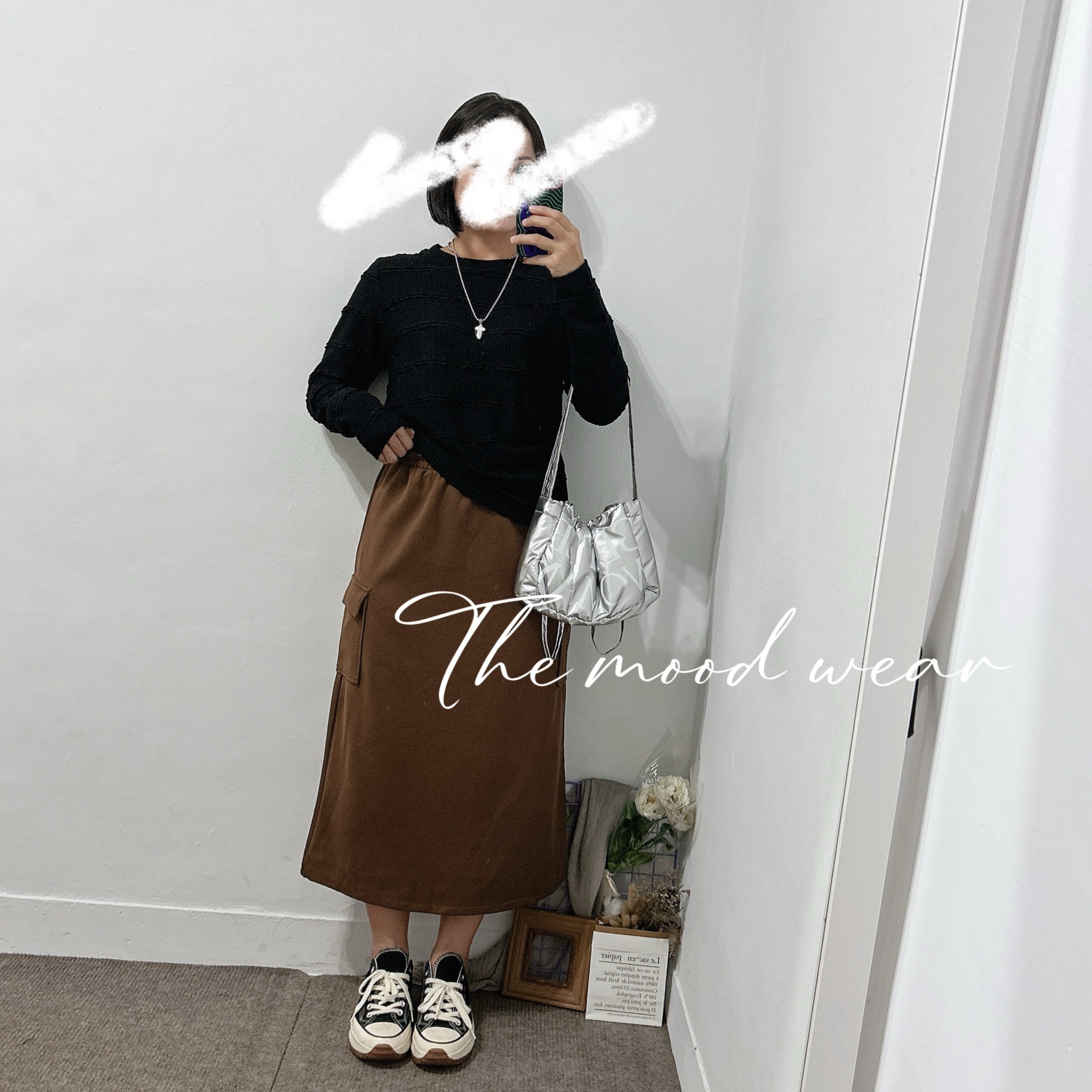 超彈性立體花邊針織上衣 (黑色/白/粉)