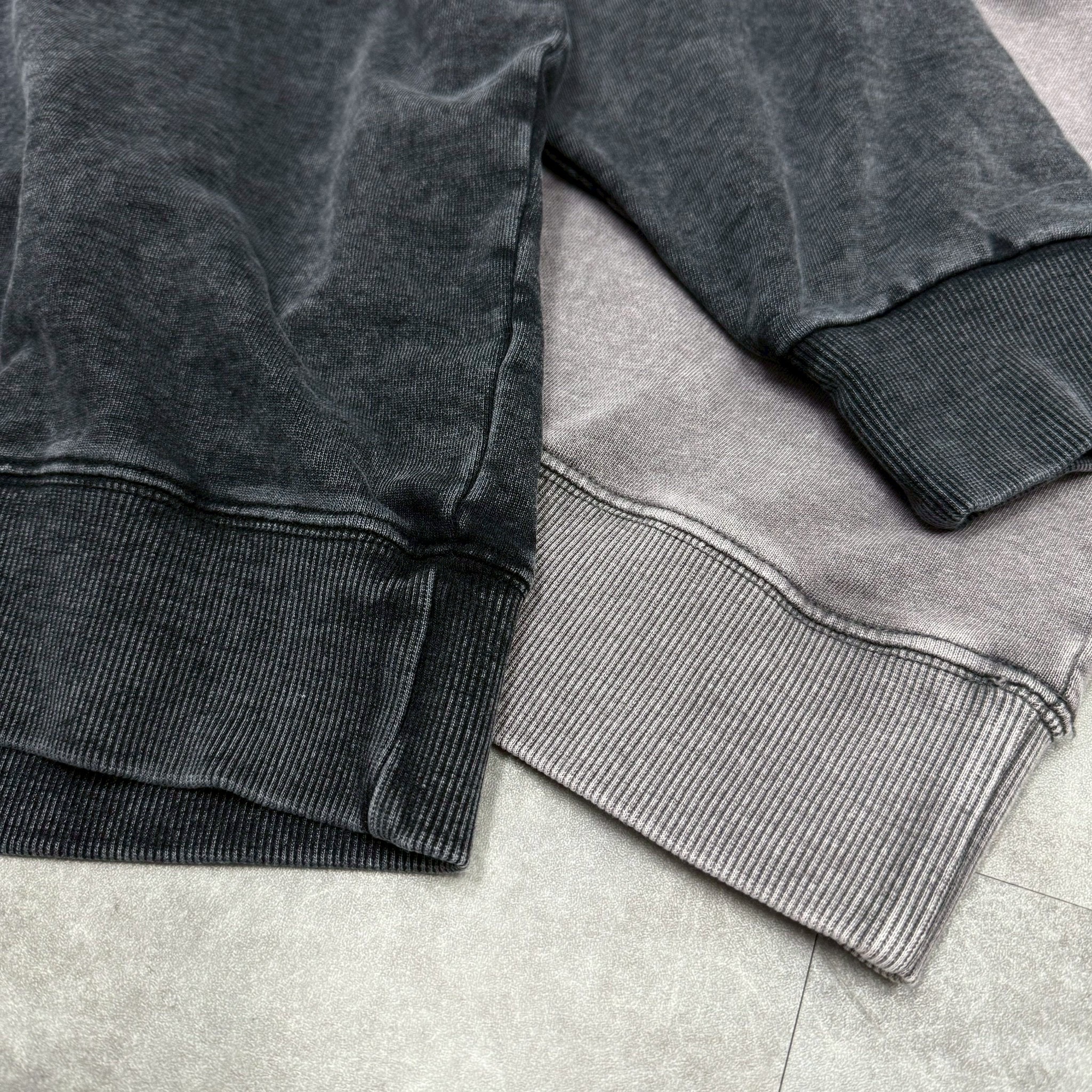 水洗 落肩大學踢 復古 長袖 上衣 情侶款 兩色 寬鬆