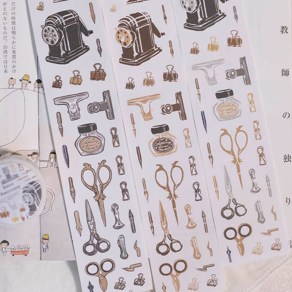 樂意Loi．文具小集 復古文具  5cm割型模造紙膠帶 <整捲/分裝>