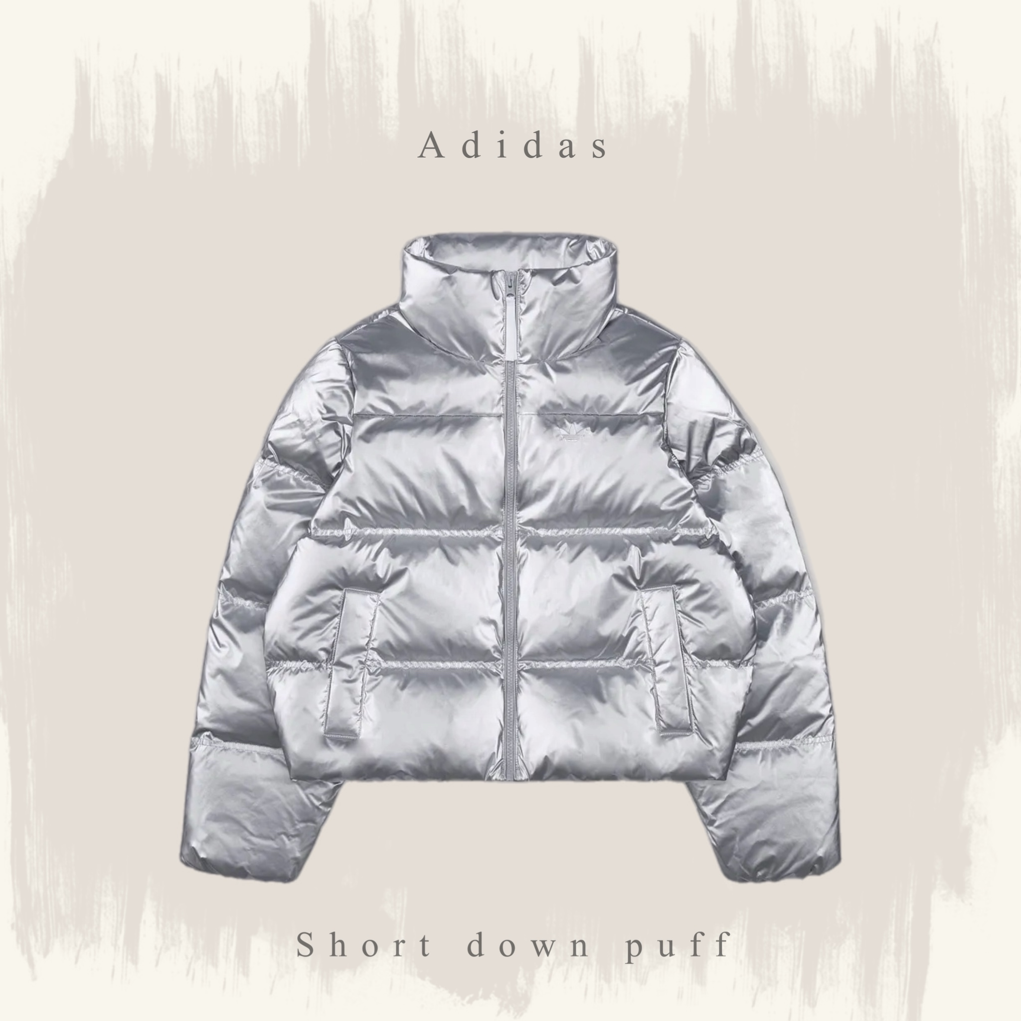 ADIDAS ORIGINALS SHORT DOWN PUFF 亮銀 短羽絨服 外套 長袖 愛迪達 KV2676