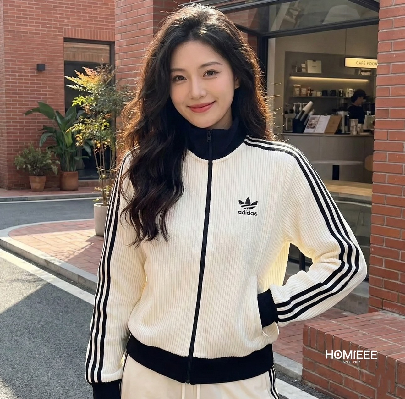 Adidas Originals Top 針織外套 短版 米白 女款 [KC2649]