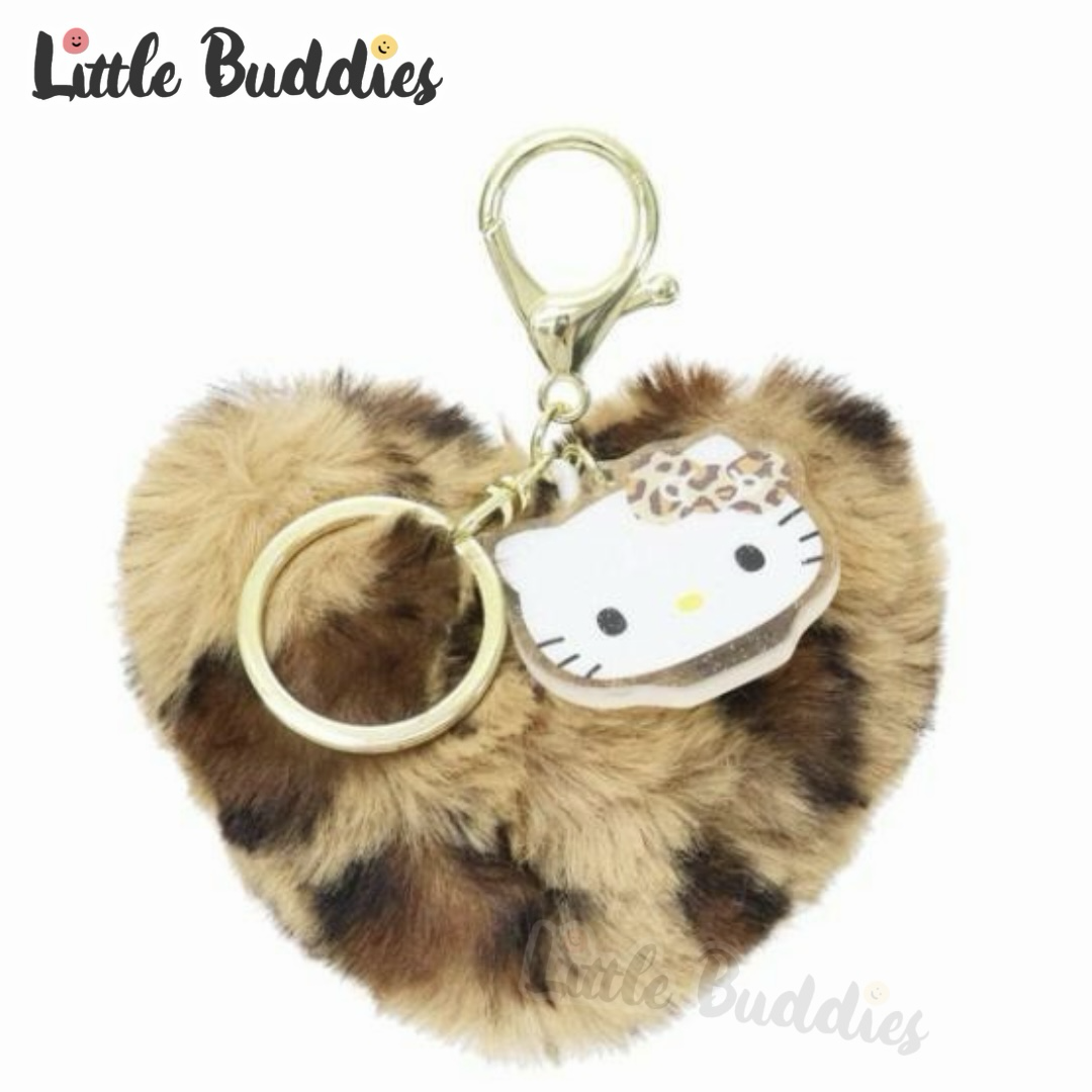日本 Sanrio 毛毛心形吊飾匙扣