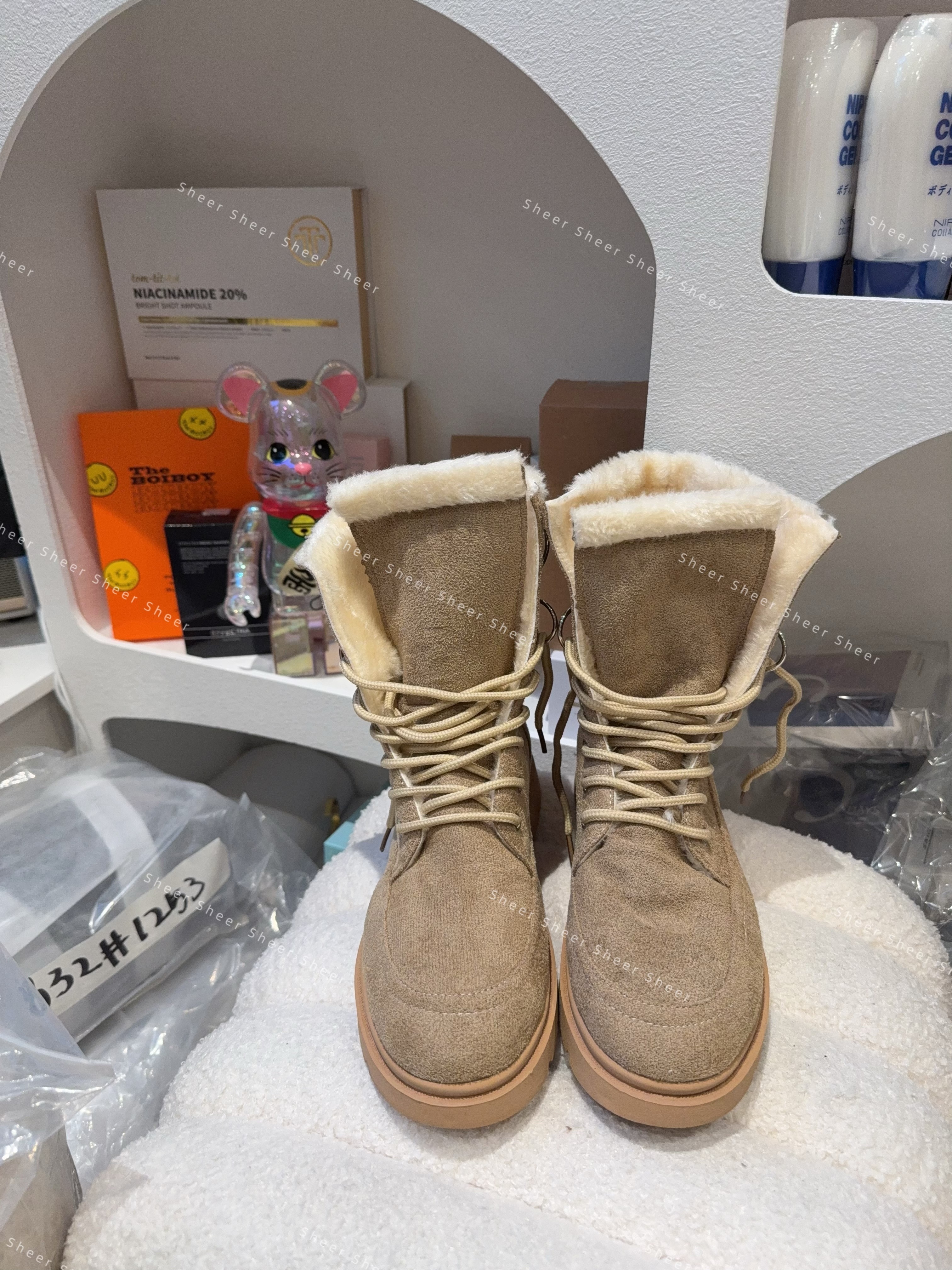 毛毛綁帶猄皮Boot