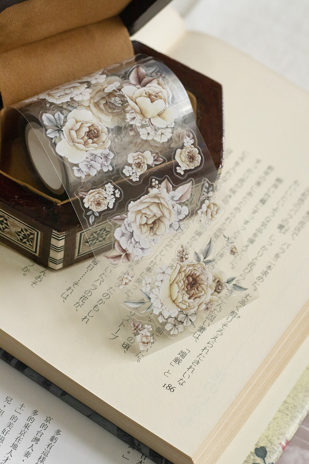 樂意Loi．燼花-玫瑰 6cm割型亮面PET膠帶 <整捲/分裝>