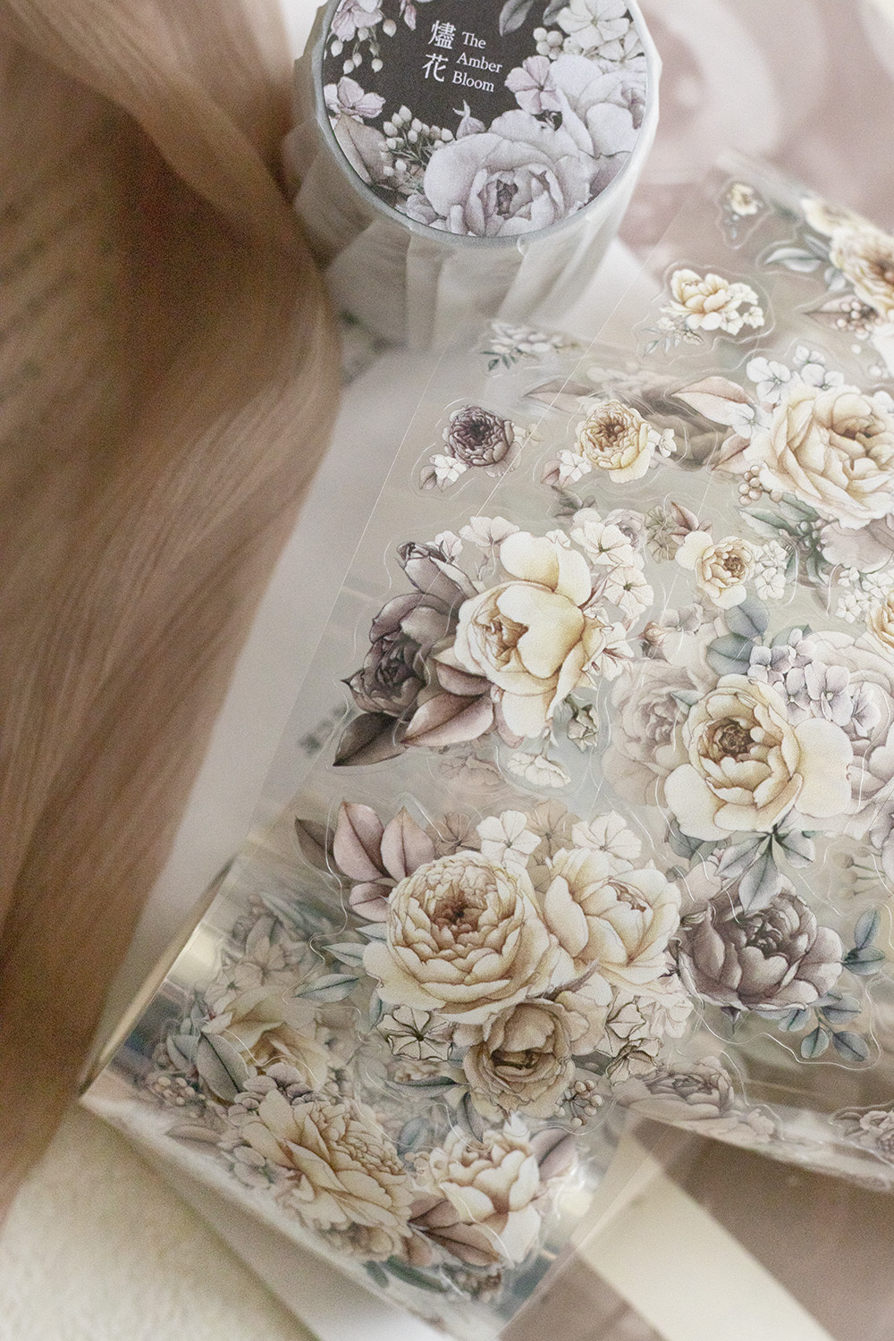 樂意Loi．燼花-玫瑰 6cm割型亮面PET膠帶 <整捲/分裝>