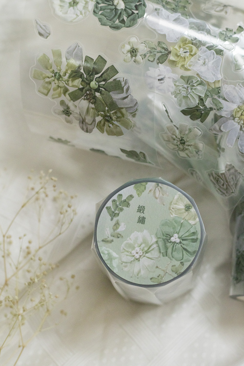 樂意Loi x 仙織．緞繡 6cm割型亮面PET膠帶 <整捲/分裝>