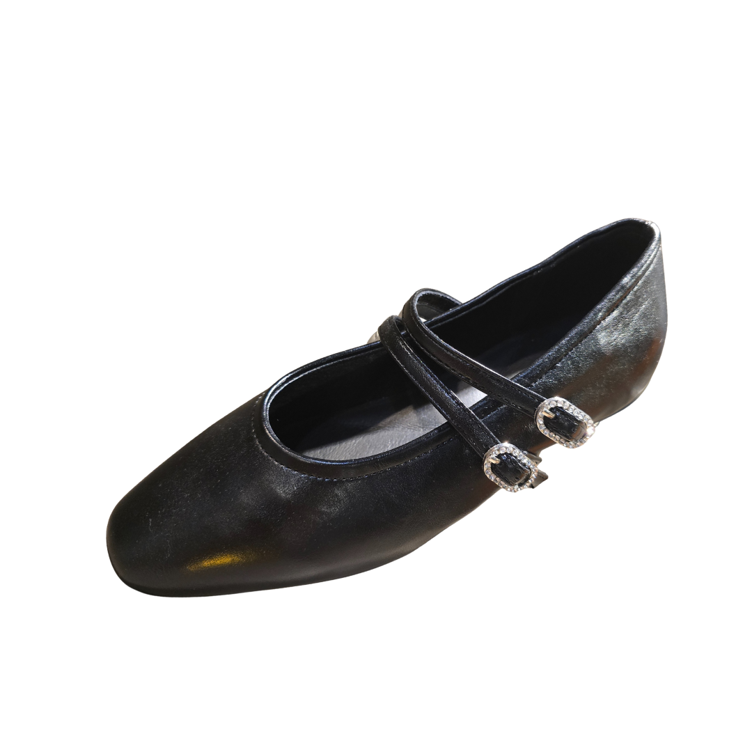 Yauritos | EPS002B|黑色內增高鞋(帶鑽扣飾)