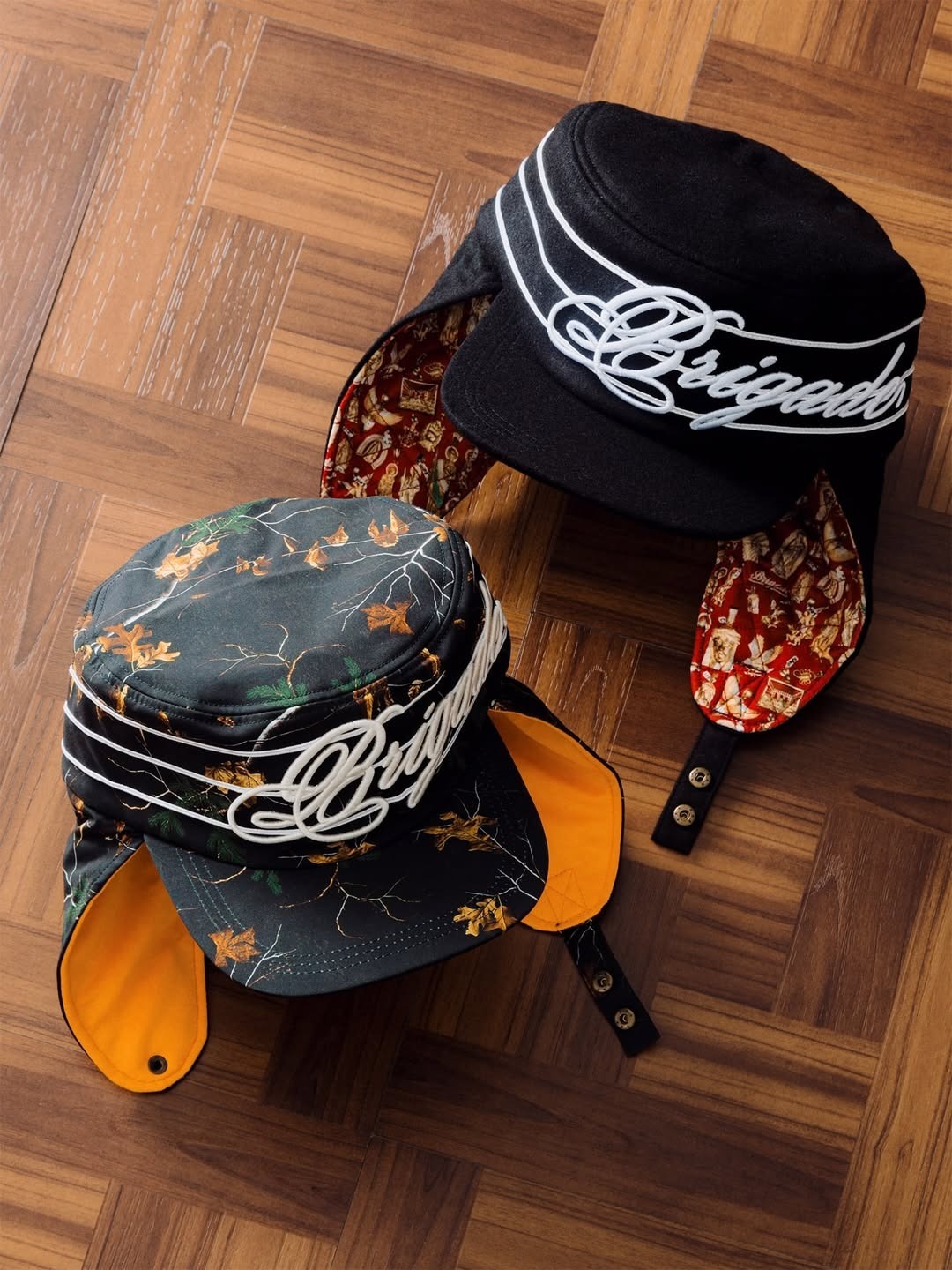 BRIGADE EAR FLIP PILLBOX HAT CAMO