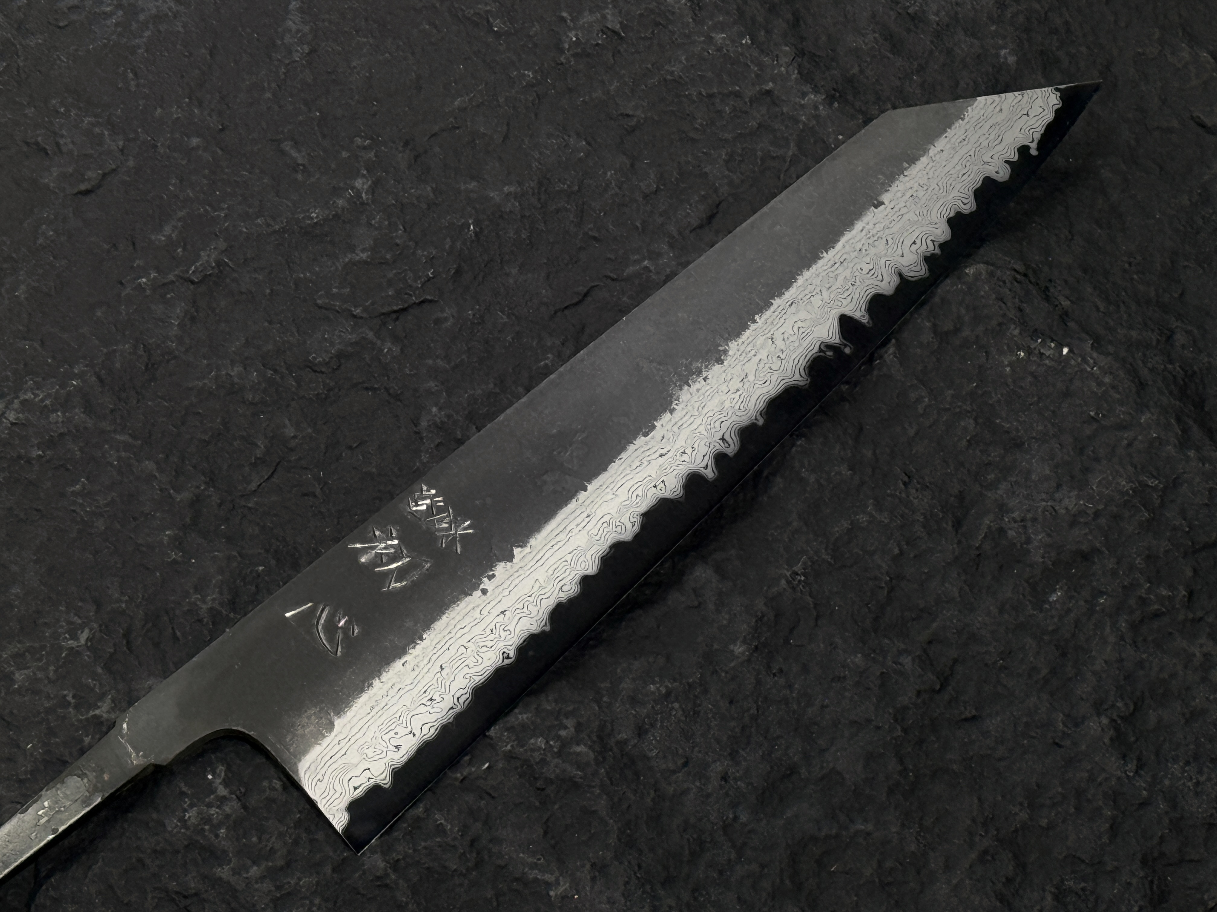 初心 蜃気楼 超青鋼 黒打 墨流 切付牛刀