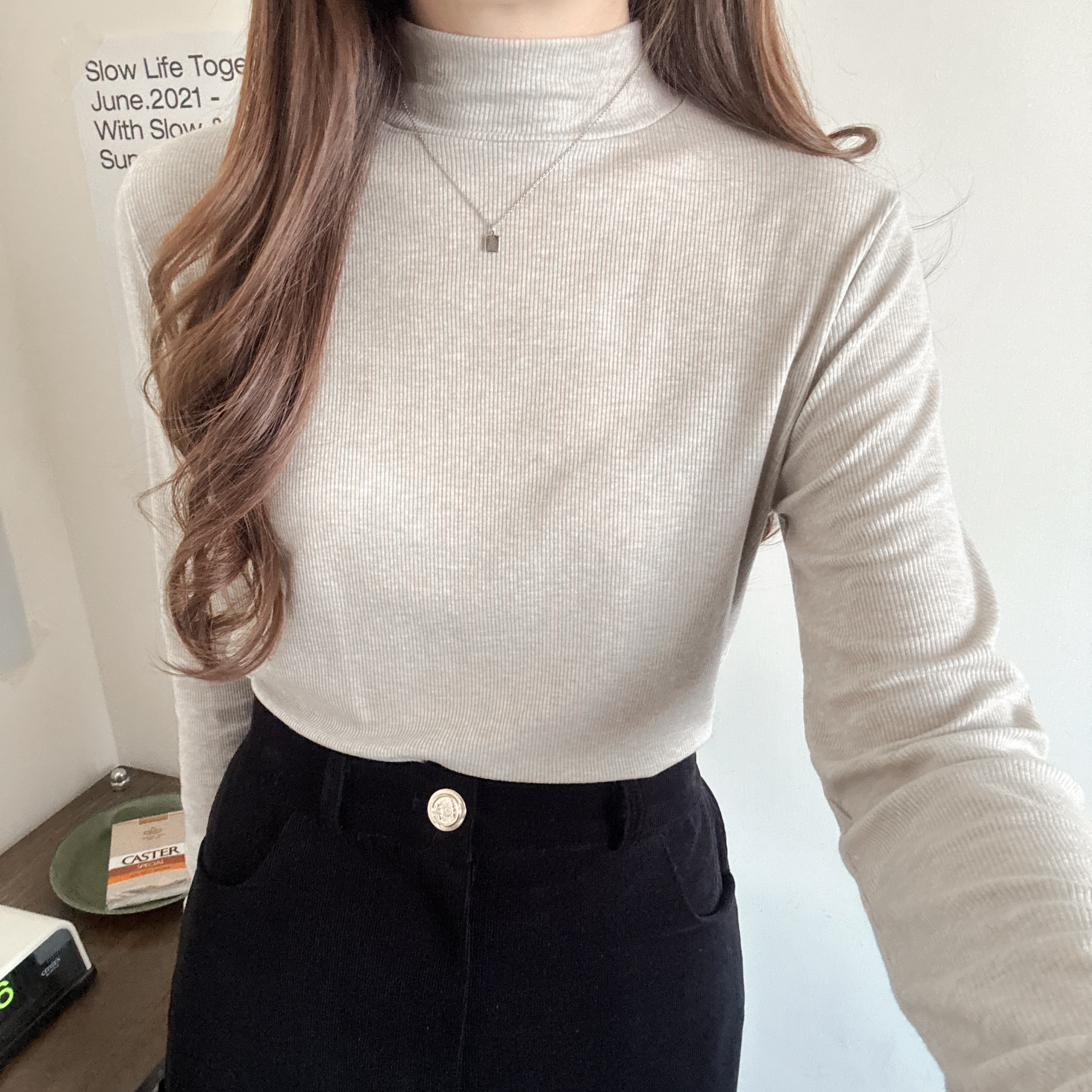 棉質小企領幼坑紋top