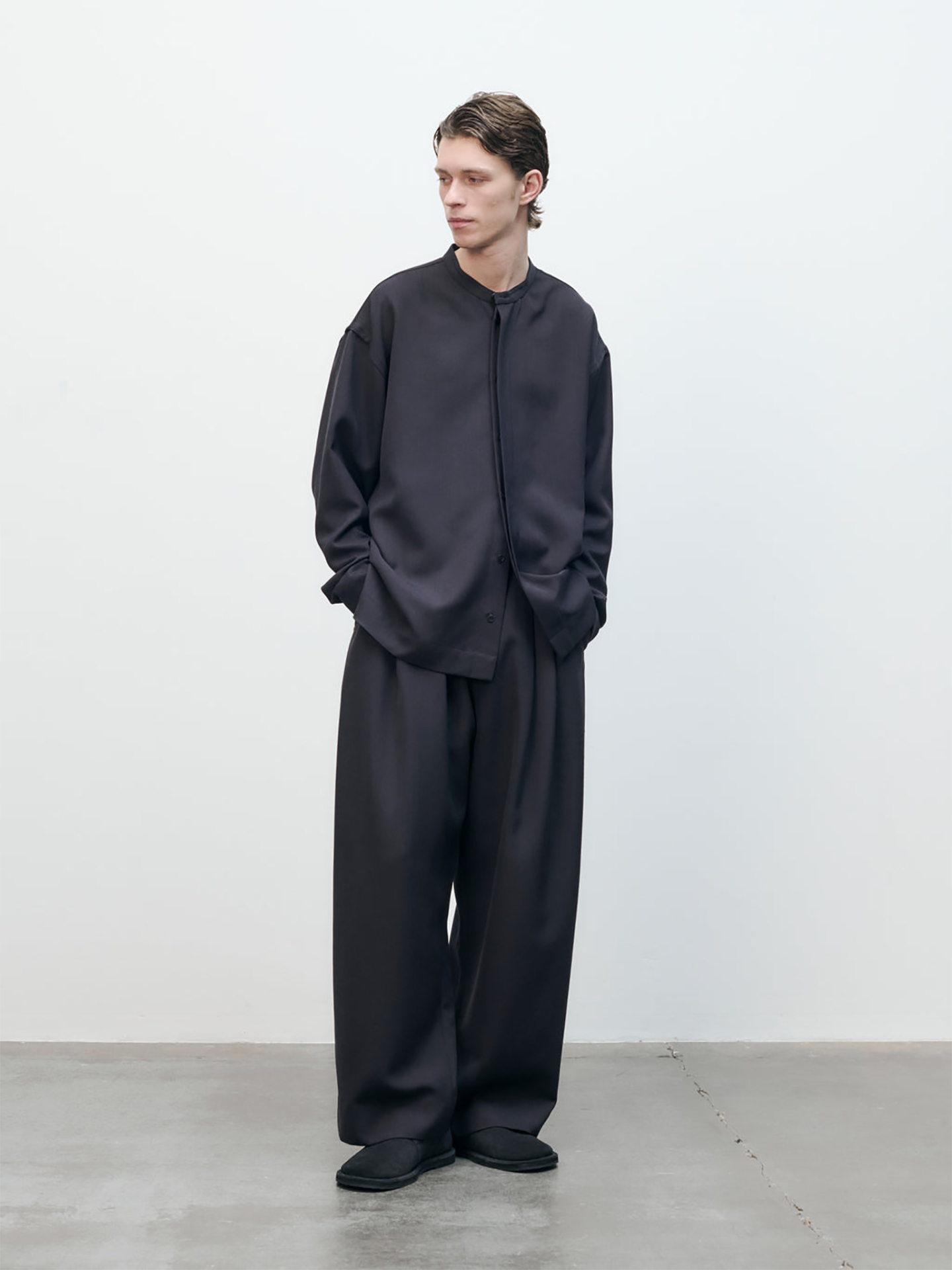 Studio Nicholson Line Double Pleat Volume Pant Pewter