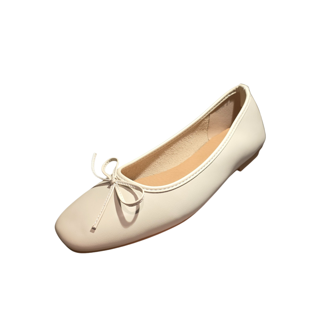 Yauritos | B001W| 米白絲帶芭蕾鞋