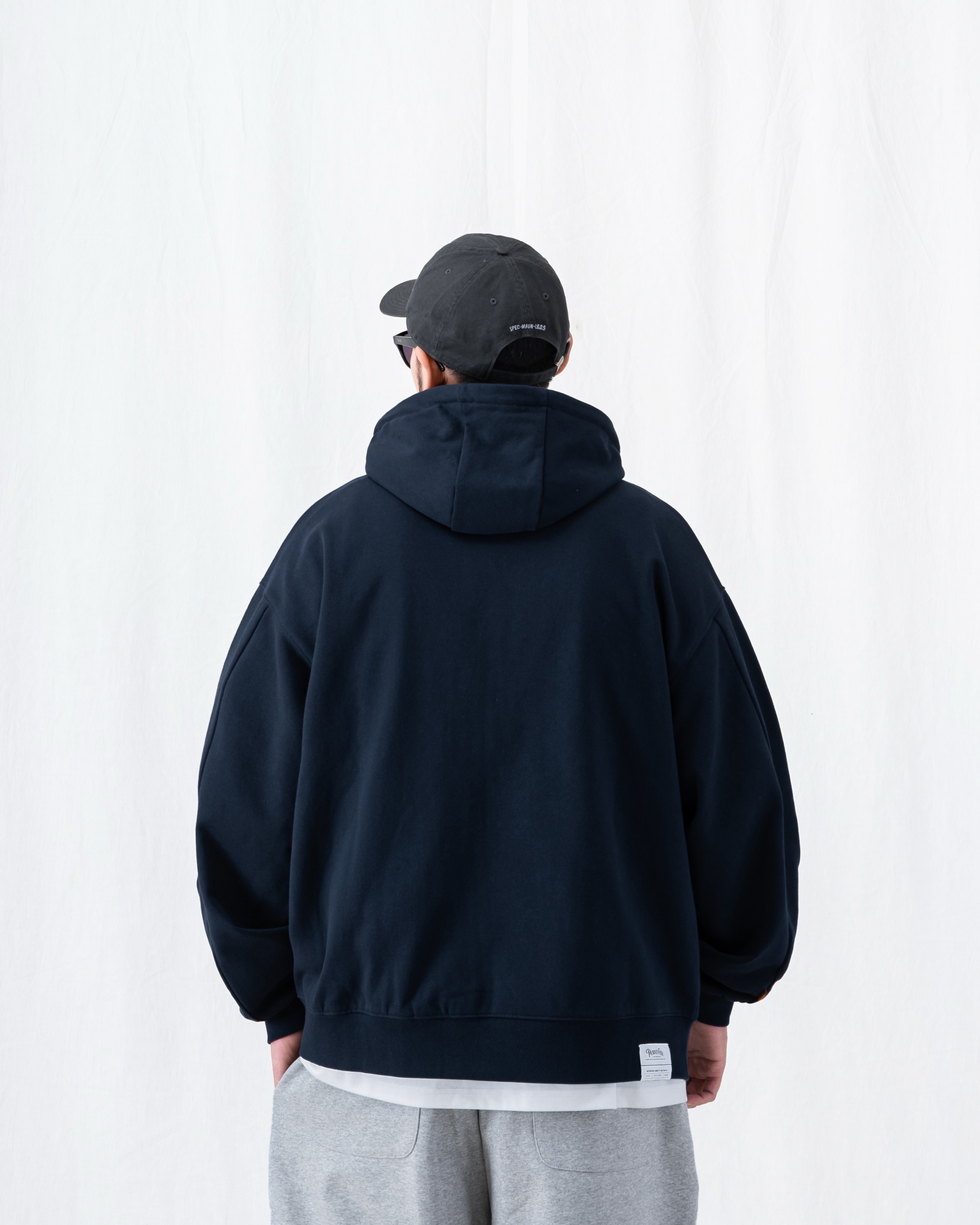 PERSEVERE HEAVYWEIGHT COTTON HOODIE JACKET 深藍色背面