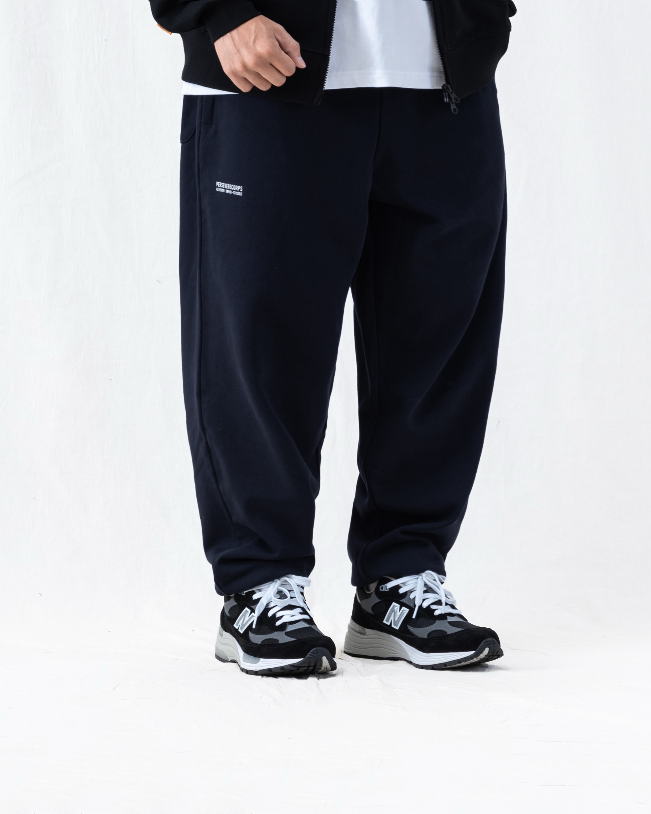 PERSEVERE HEAVYWEIGHT COTTON SWEATPANTS 黑藍色