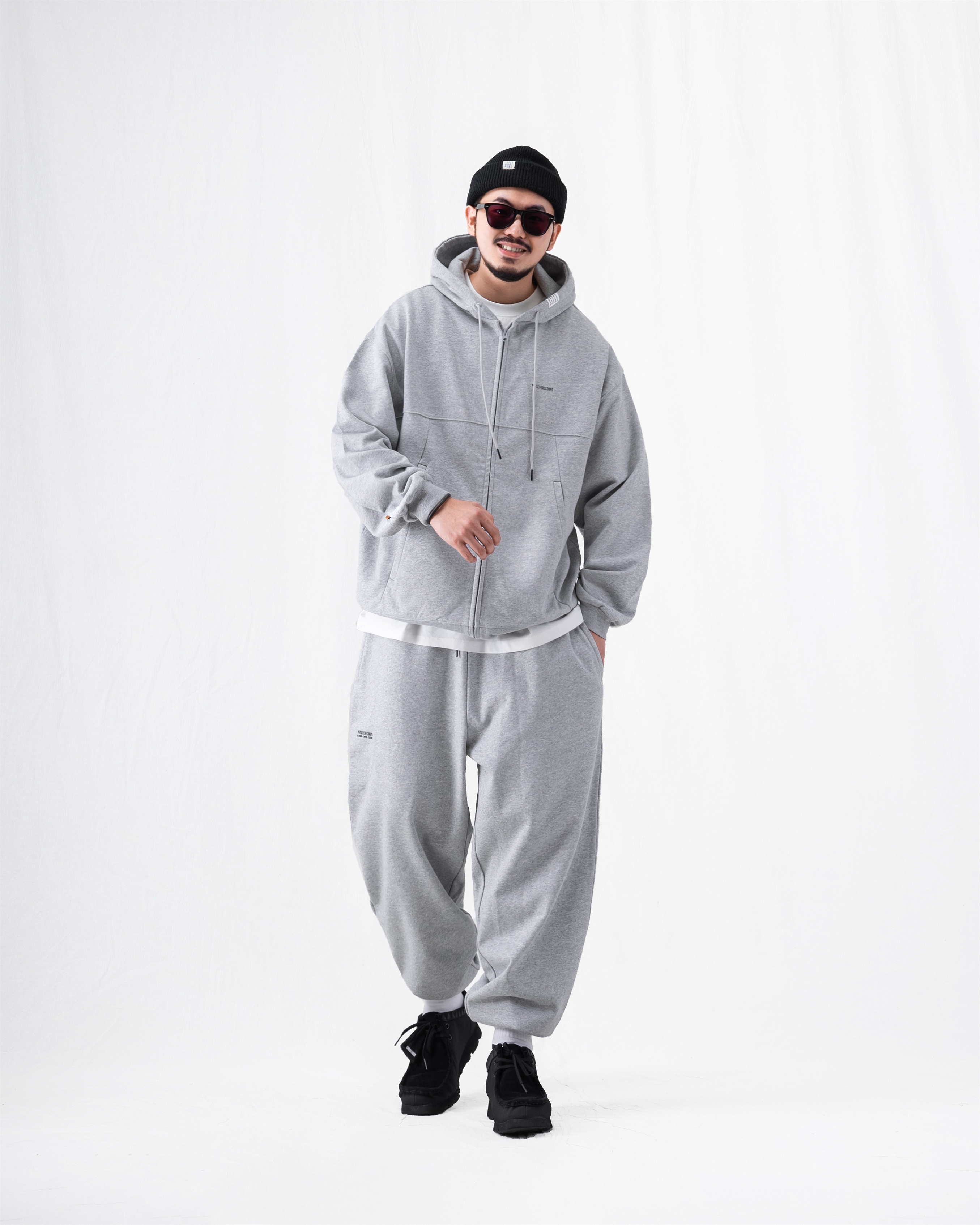 PERSEVERE HEAVYWEIGHT COTTON HOODIE JACKET & SWEATPANTS 高磅數棉質套裝 麻花灰