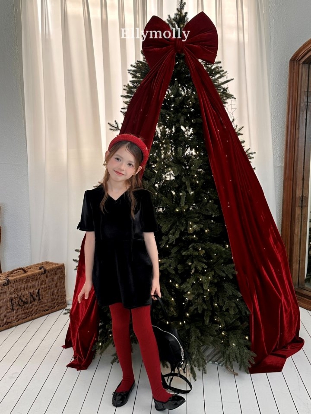 Ellymolly 高級感蝴蝶結澎澎連身裙 / 2色