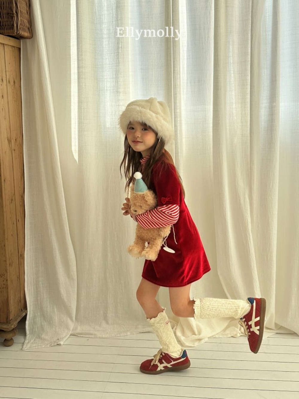 Ellymolly 高級感蝴蝶結澎澎連身裙 / 2色