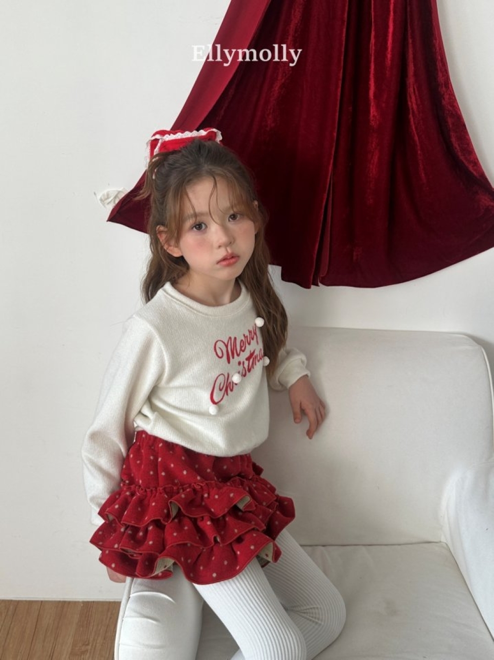 Ellymolly 蕾絲滾邊針織髮圈