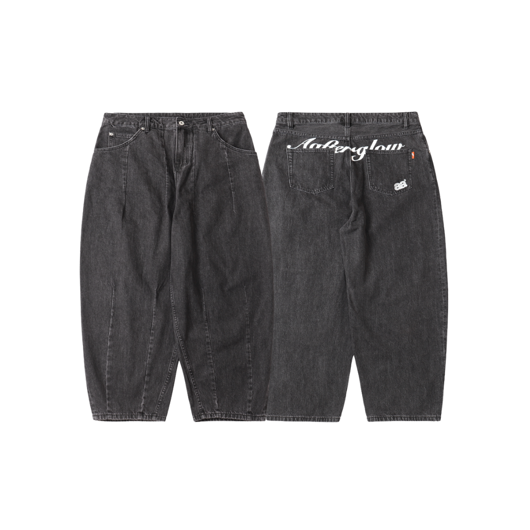A.A Stone Washed Baggy 水洗印花LOGO氣球寬褲