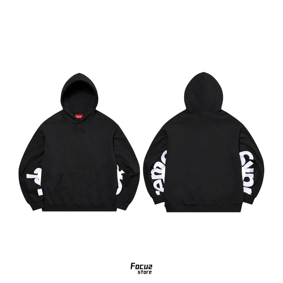 【Focus Store】預購 Supreme Cropped Panels Hooded Sweatshirt 黑色 連帽衛衣 帽T