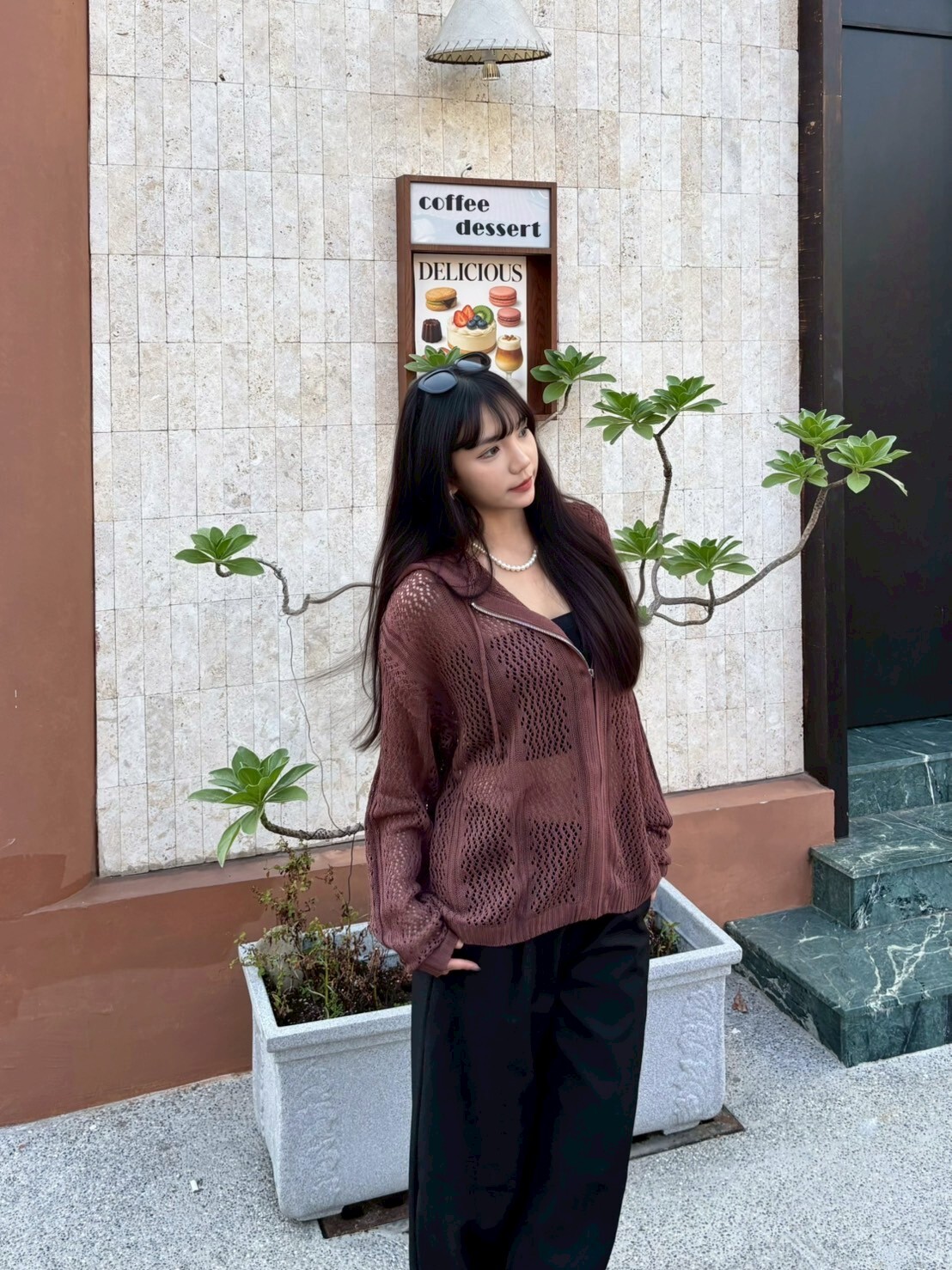 OVDY 美式復古 簍空罩衫