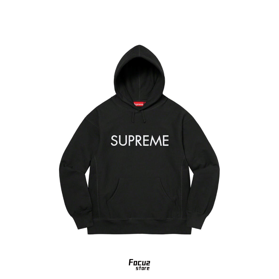 【Focus Store】現貨秒發 Supreme Capital logo-print hoodie 黑色 連帽衛衣 帽T