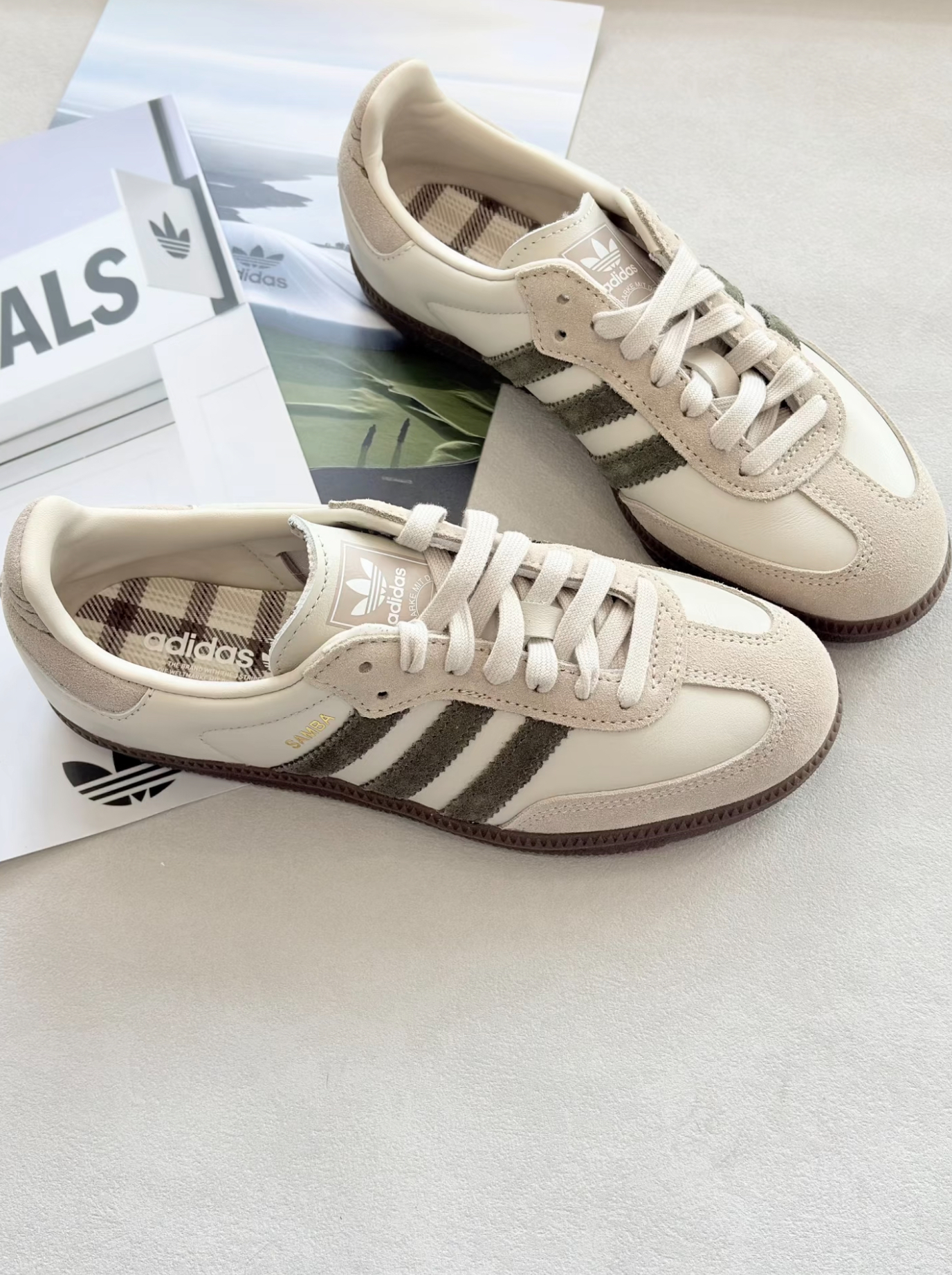 <預購> ADIDAS SAMBA OG 格紋抹綠