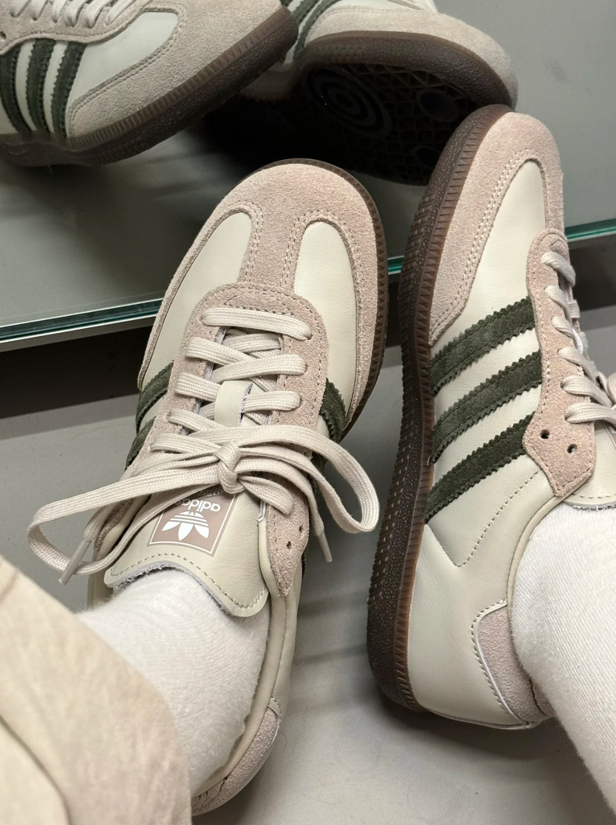 <預購> ADIDAS SAMBA OG 格紋抹綠