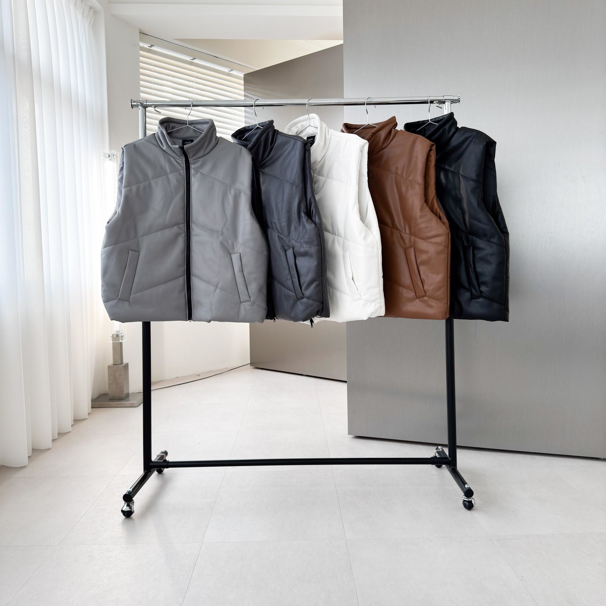 【限時買一送一】蓬鬆感皮革高領背心(限時下殺 售完不補) 98203