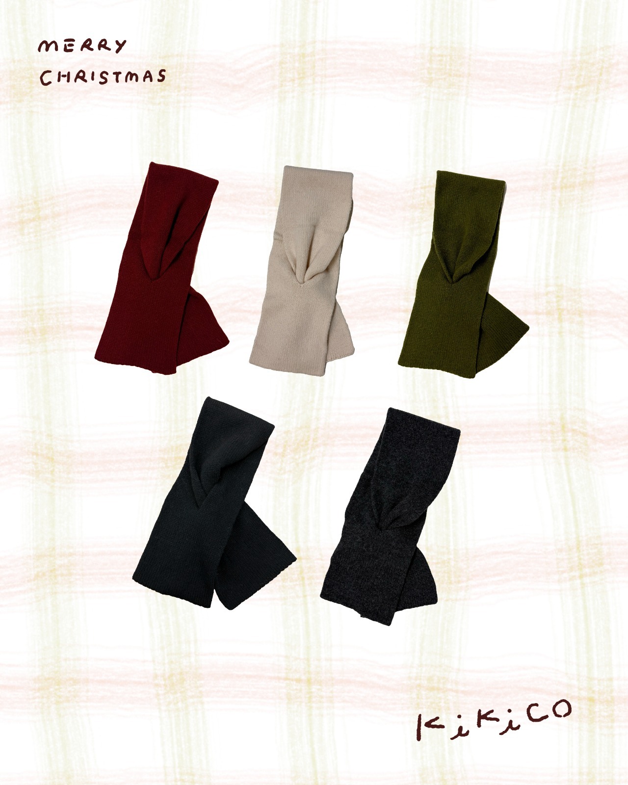 100%wool淨色小頸巾