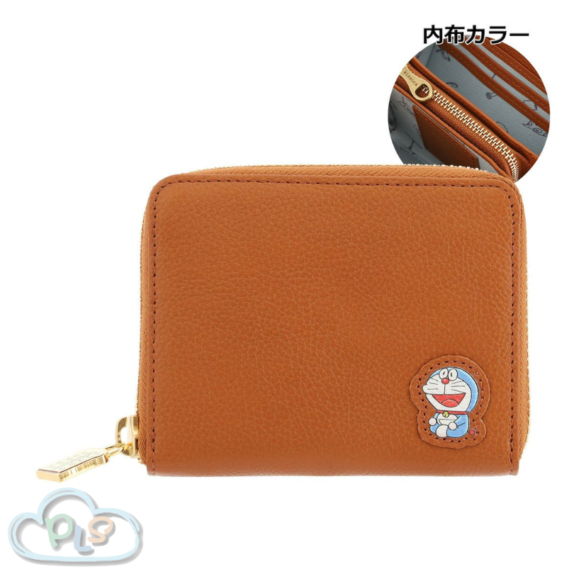 拉鍊短銀包 KIDR-021 多啦A夢  KISSORA 駝色 #29401-CA