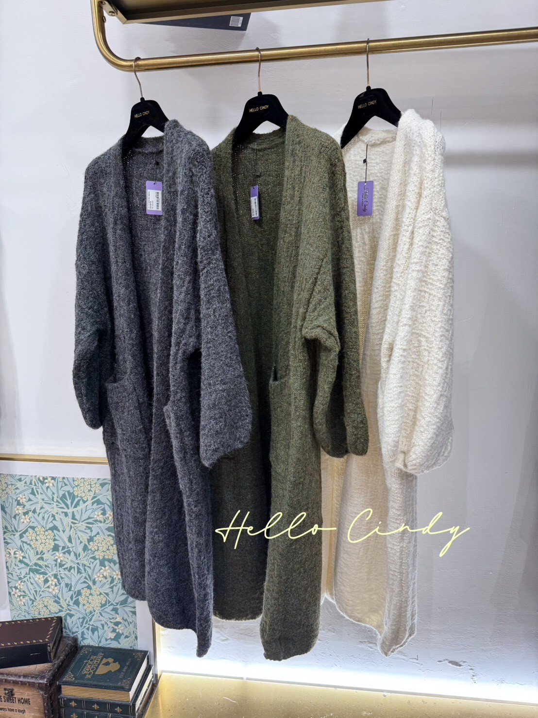 B11139 超美的縮口袖超長版針織外套