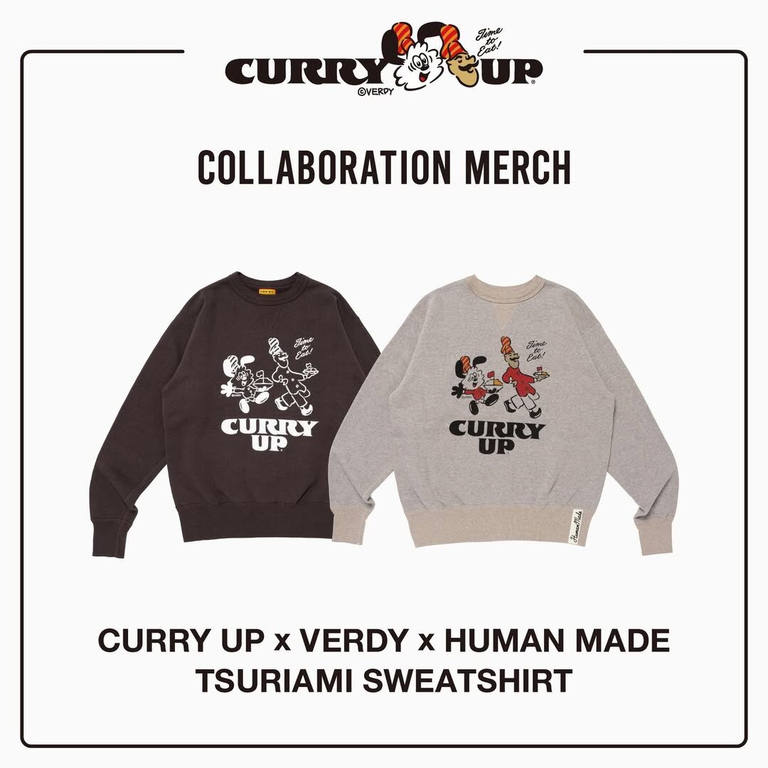 2025AW CURRY UP x VERDY x HUMAN MADE TSURIAMI SWEATSHIRT 聯名 咖哩 限定 大學T 現貨