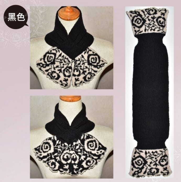 日本 新款雙面Rose圖案圍巾