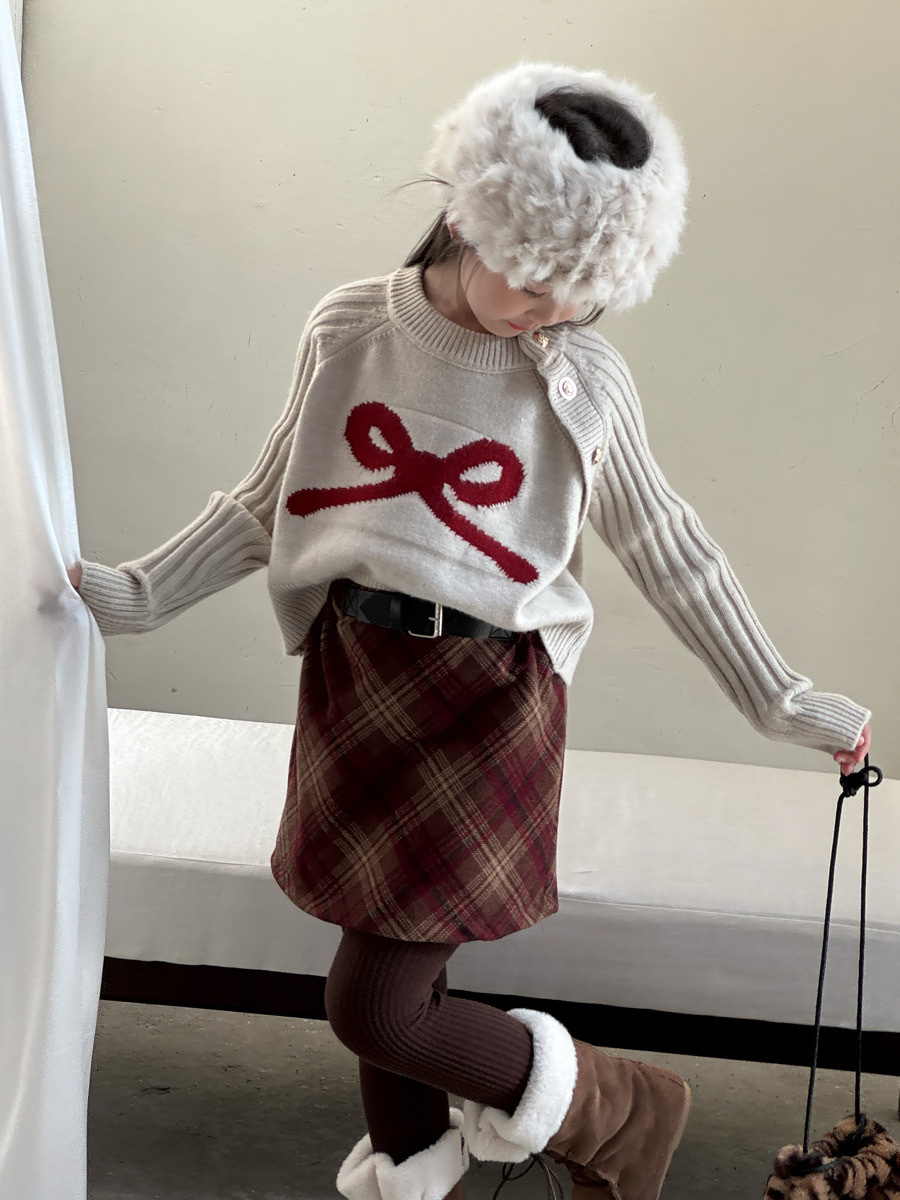 設計感蝴蝶結軟糯短款上衣