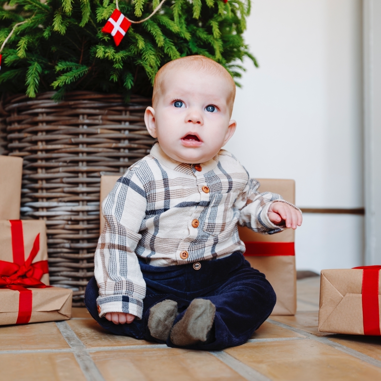 〖 Hust & Claire 〗米色格紋襯衫包屁衣