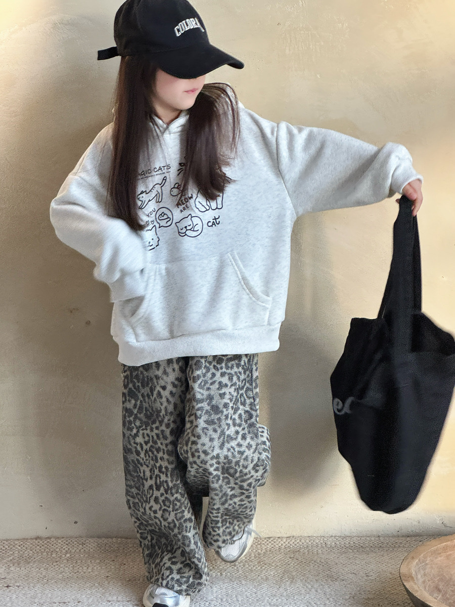 小貓咪加絨連帽上衣