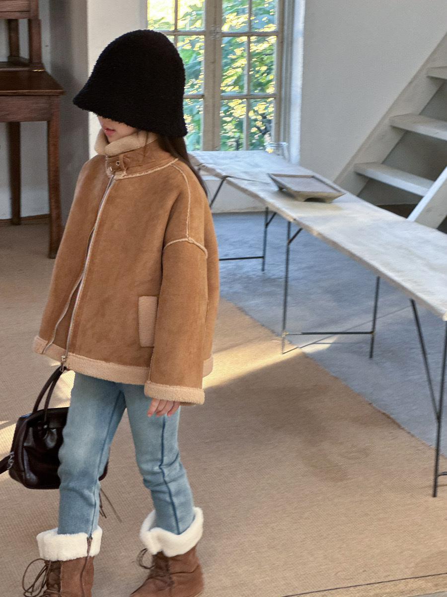 冬季保暖麂皮機車外套