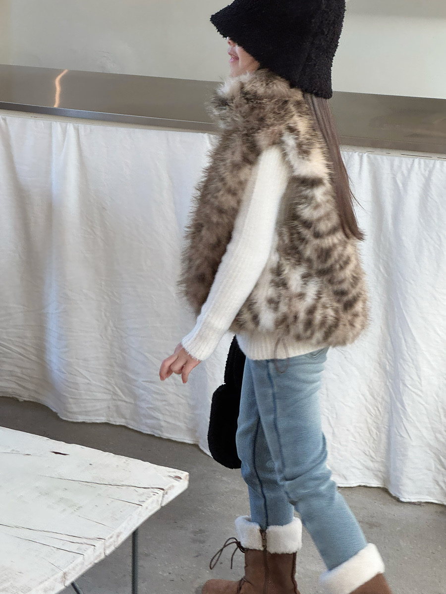 俏皮漸變色雪豹背心