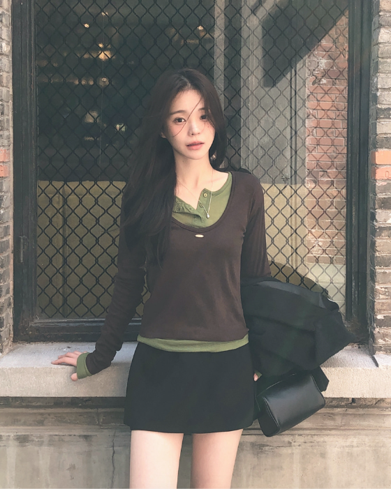 秋冬預訂｜疊穿吊墜長袖T 恤