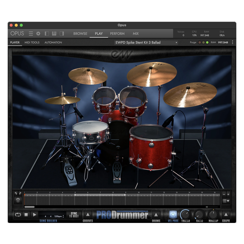 EastWest ProDrummer Volume 1 & 2｜專業鼓組音源套裝