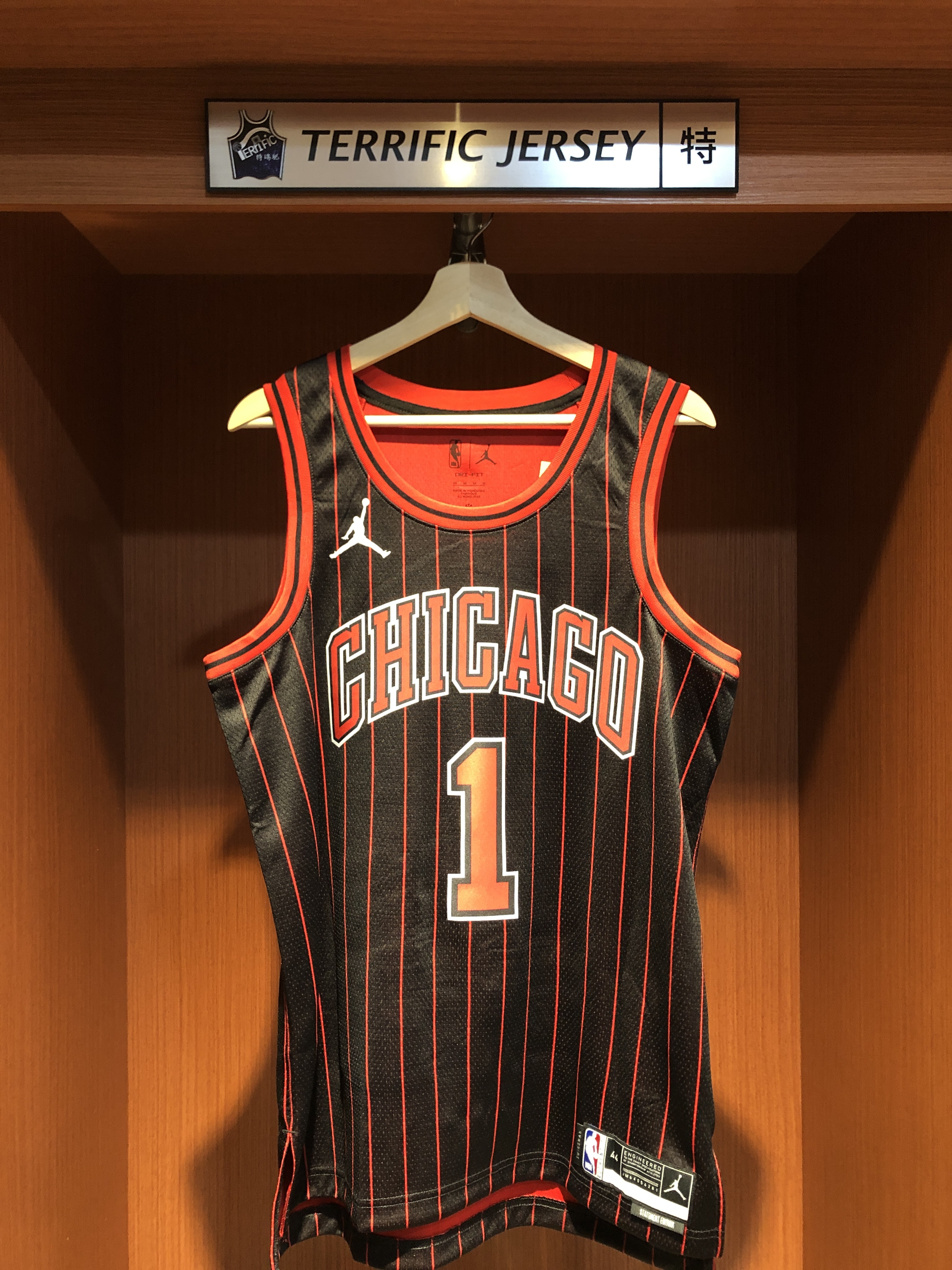 NBA球衣 Derrick Rose 芝加哥公牛黑 黑條紋 Statement Jordan Swingman 球迷版 熱轉印 全新