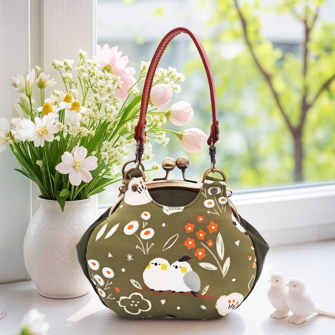 雙耳手提斜背口金包【成品包】