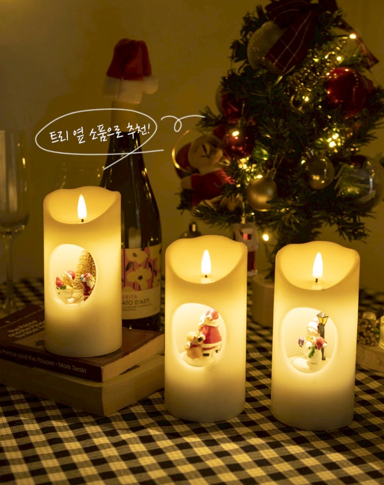 節日氛圍雪人/聖誕老人LED蠟燭裝飾擺件 / 3款