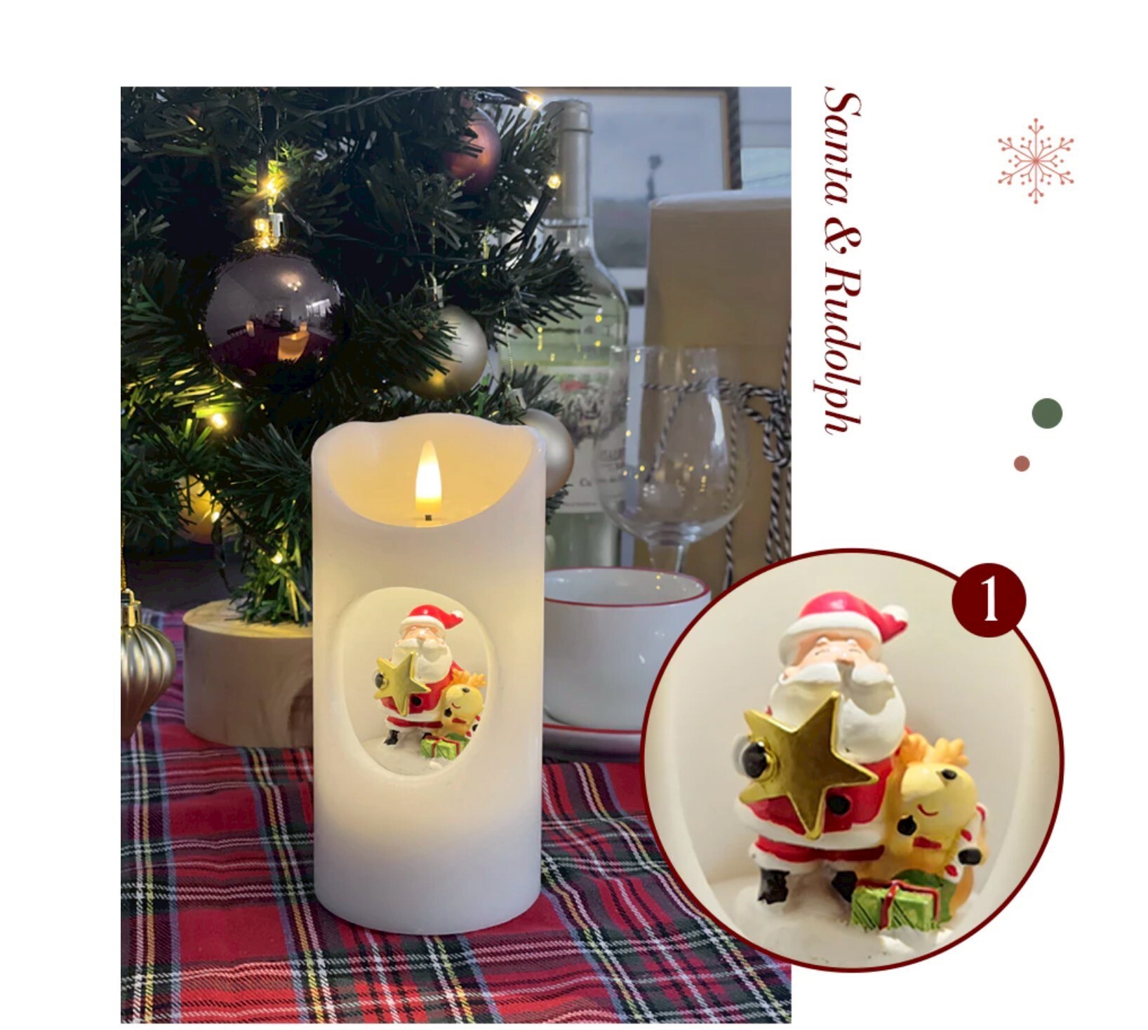 節日氛圍雪人/聖誕老人LED蠟燭裝飾擺件 / 3款