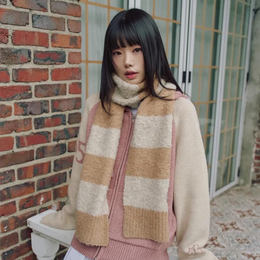 Lazy Monday Routine 冬日時尚保暖拼色經典圍巾/清貨貨品,不設退換（K11 LMR340）