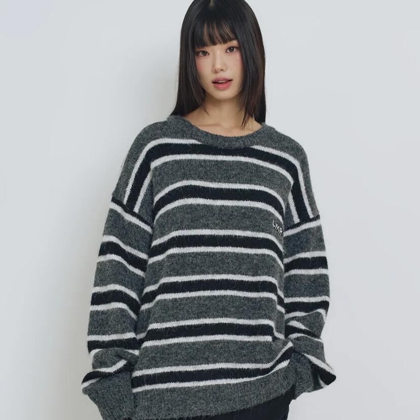 Lazy Monday Routine 休閒條紋經典毛衣（K11 LMR357）