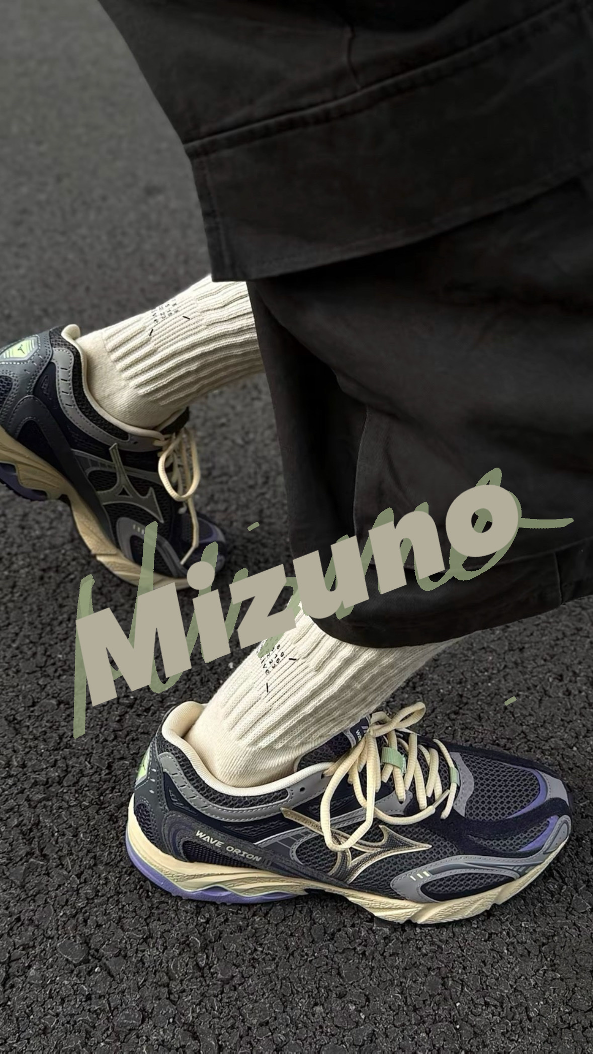 Mizuno Wave Orion 復古慢跑 厚底增高 防滑耐磨藍黑色 D1GH232107