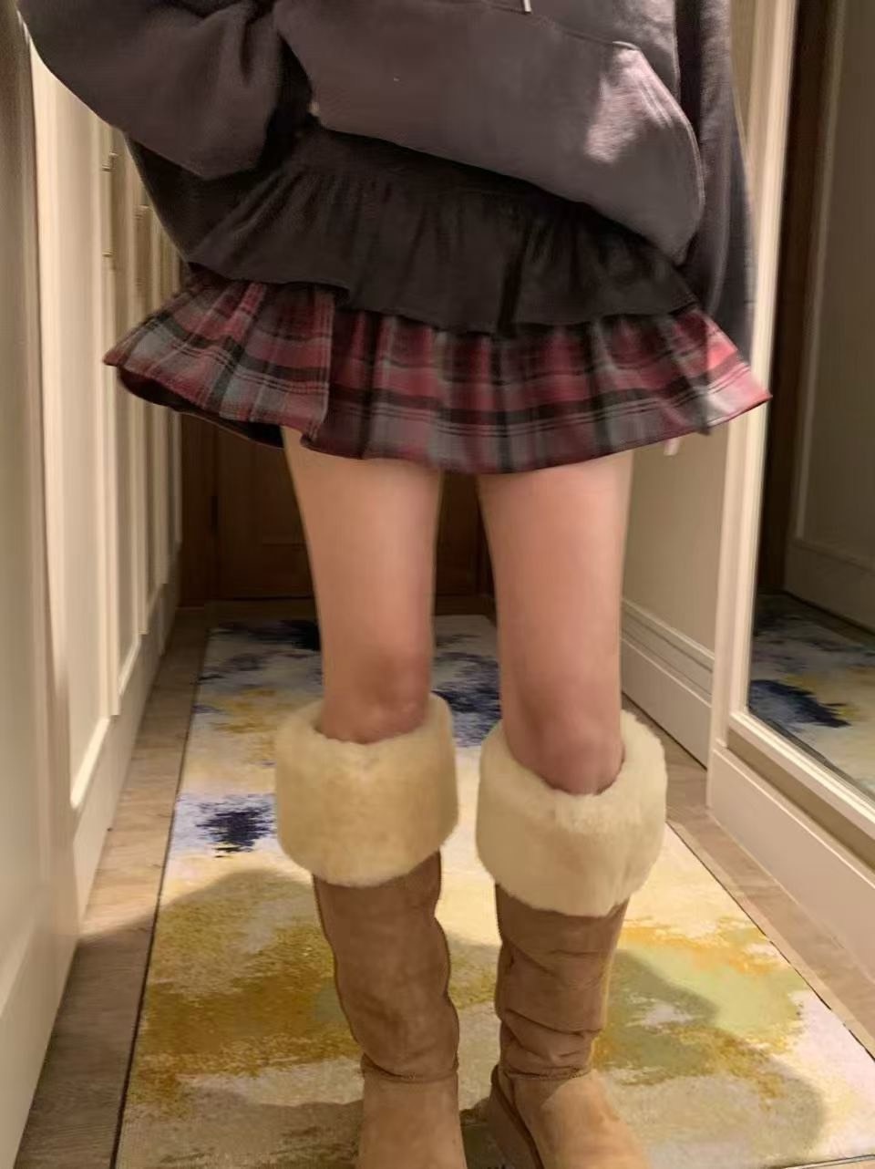 拚格子蛋糕短裙