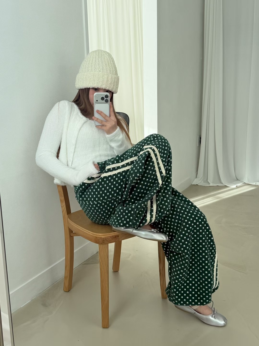 點點邊條運動褲